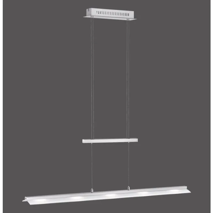Leuchten-Direkt NELE Lampada a Sospensione LED Acciaio inox, 5-Luci