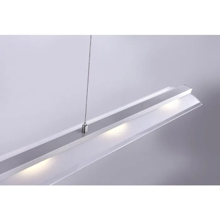 Leuchten-Direkt NELE Lampada a Sospensione LED Acciaio inox, 5-Luci
