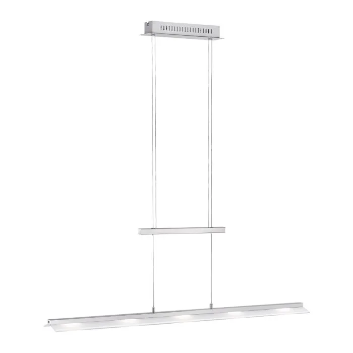 Leuchten-Direkt NELE Lampada a Sospensione LED Acciaio inox, 5-Luci