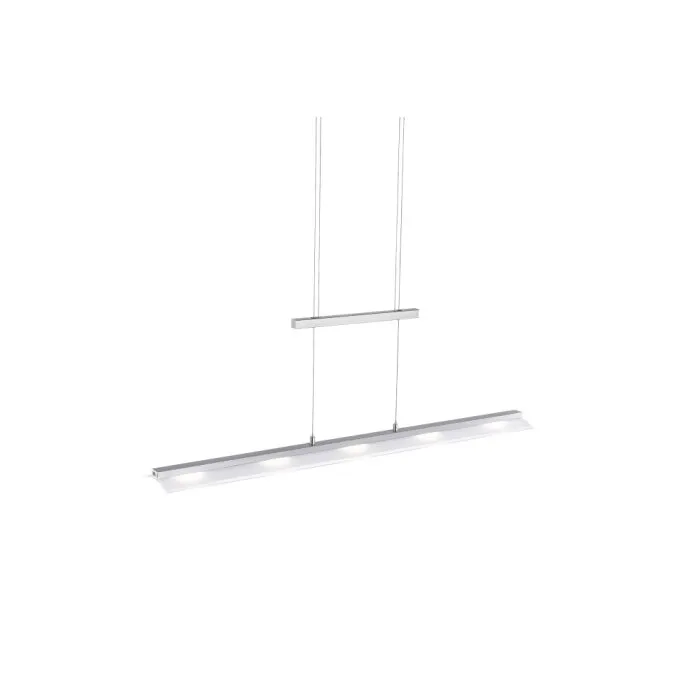 Leuchten-Direkt NELE Lampada a Sospensione LED Acciaio inox, 5-Luci