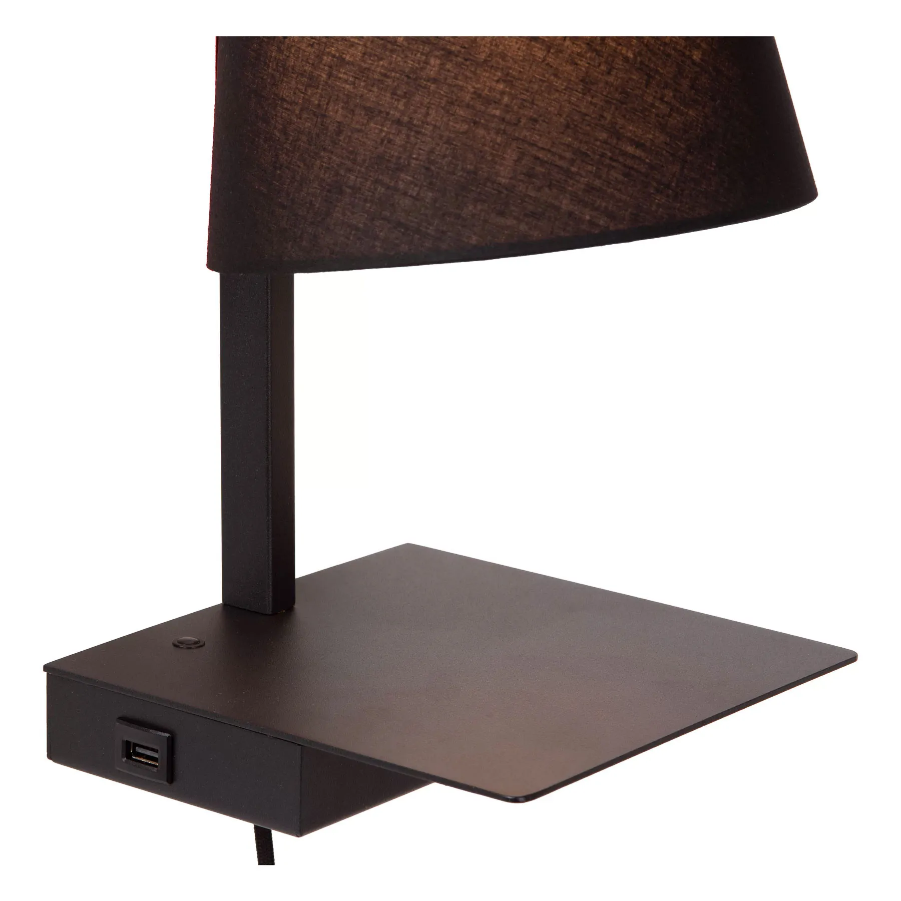 Lucide  Lampada da comodino con presa di ricarica USB e diffusore in tessuto Gregory - 60W