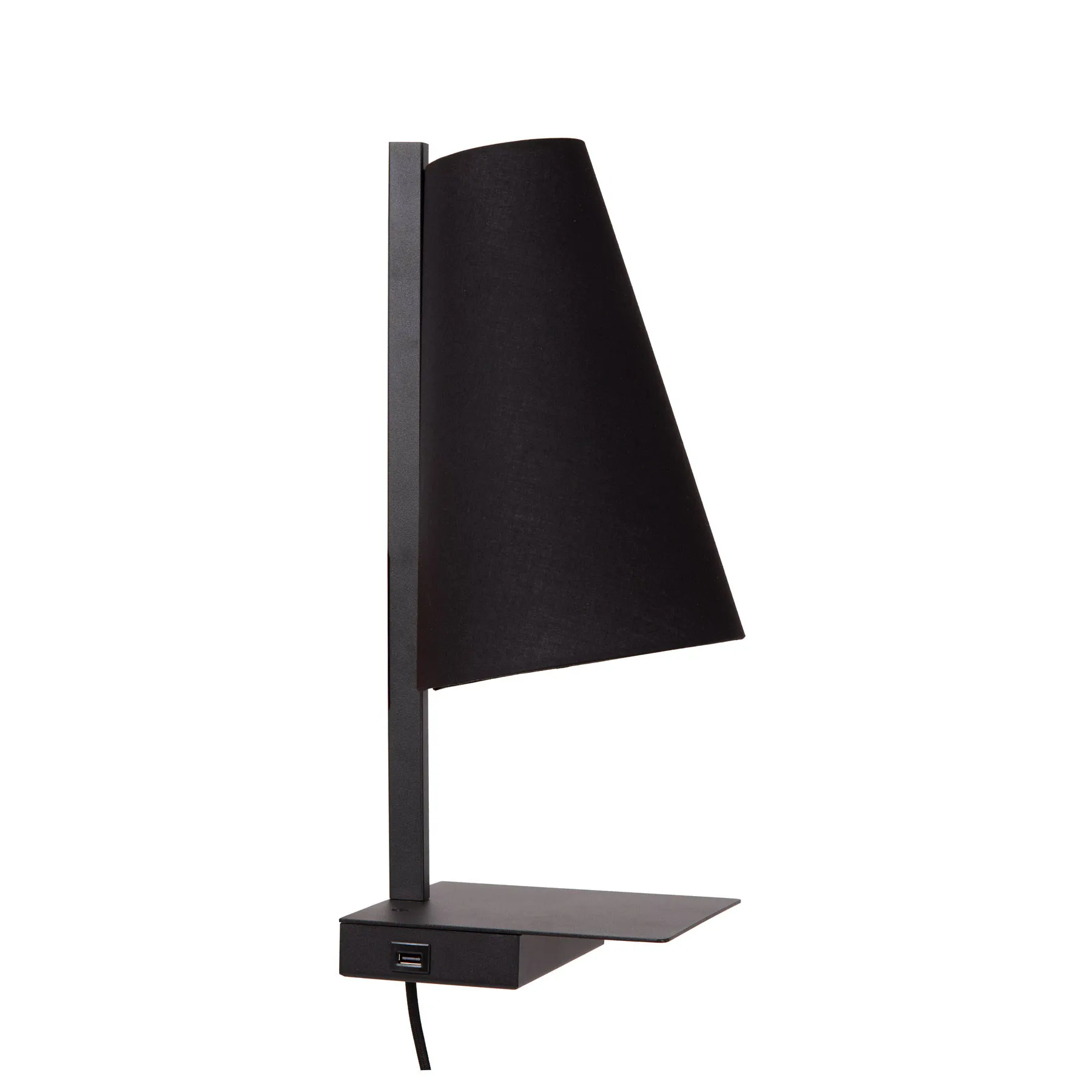 Lucide  Lampada da comodino con presa di ricarica USB e diffusore in tessuto Gregory - 60W