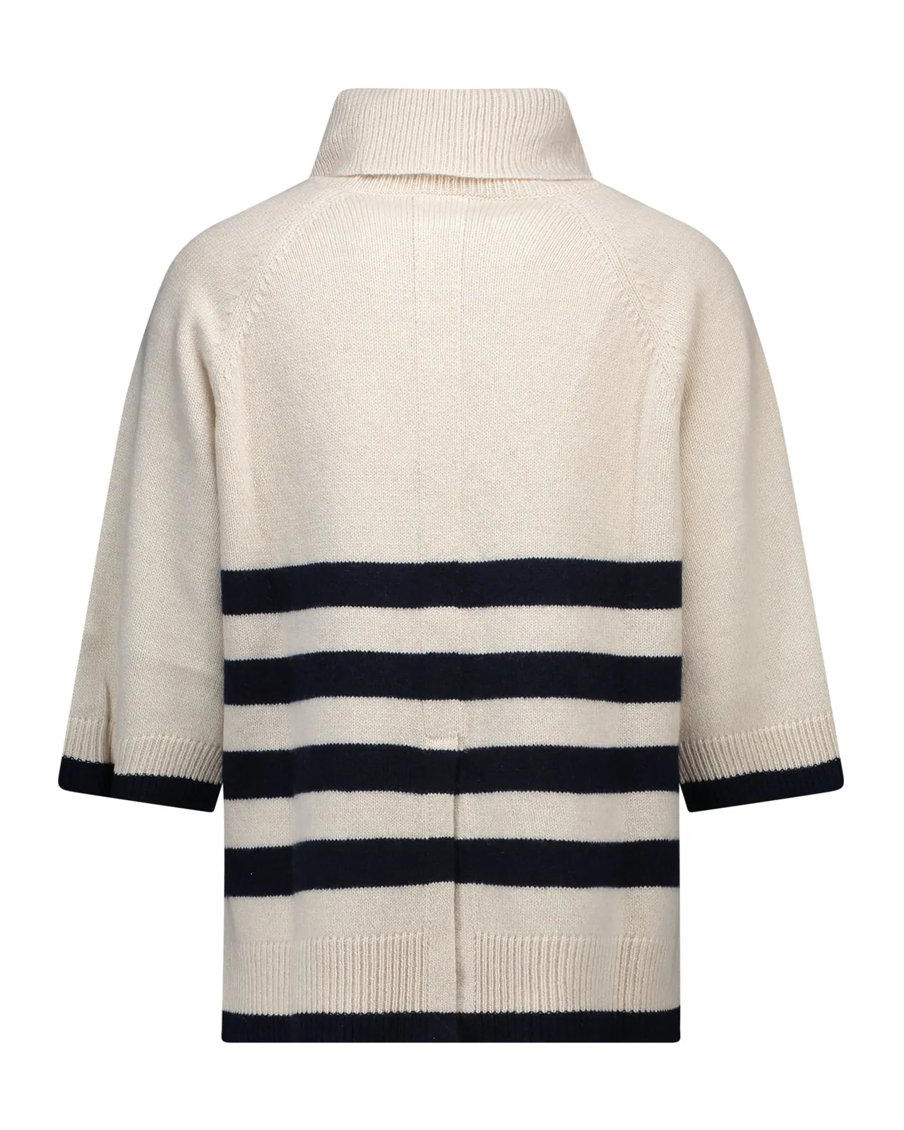 Maglia cashmere righe beige blu