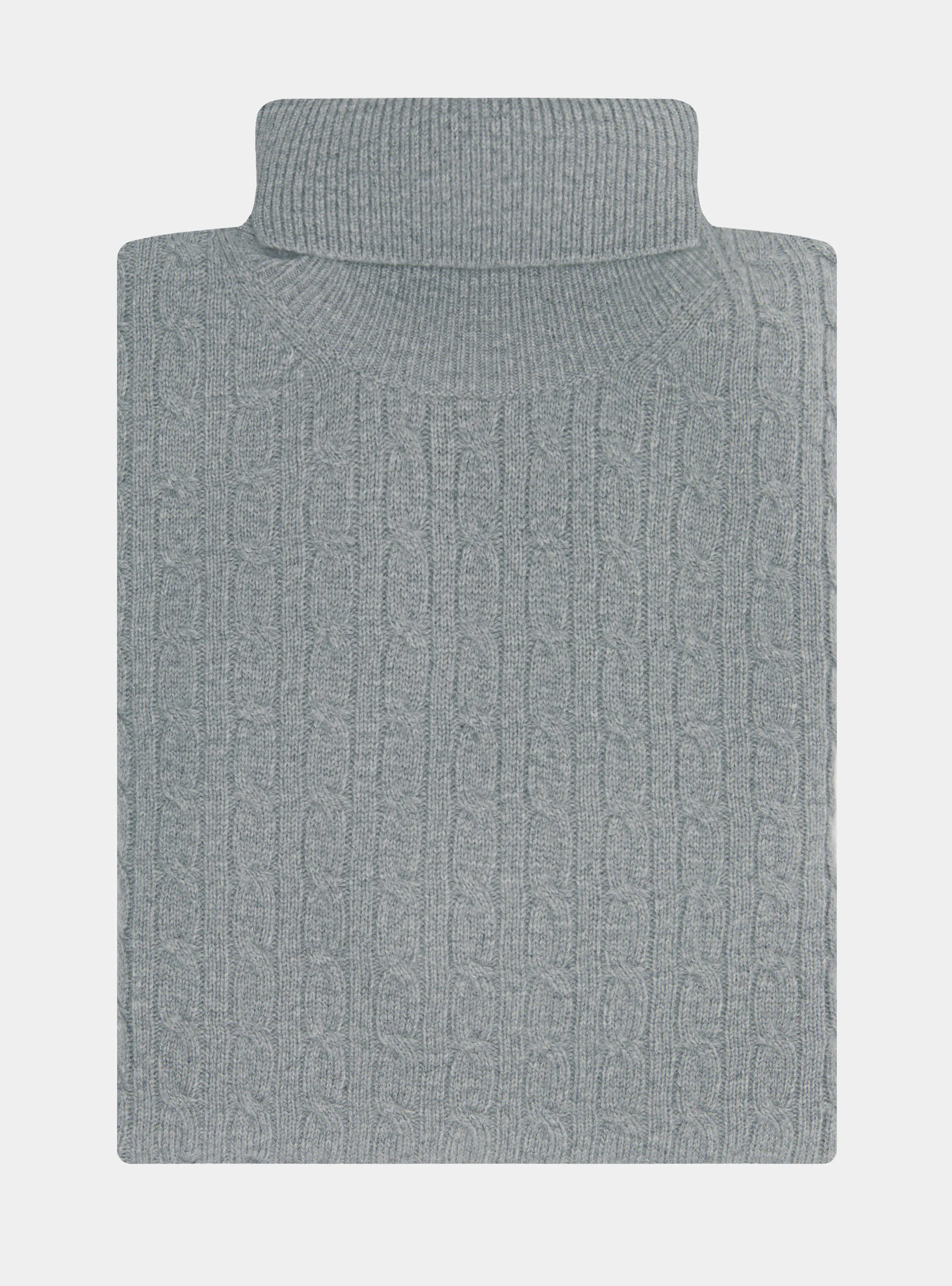 Maglia collo alto in lana cashmere con treccia