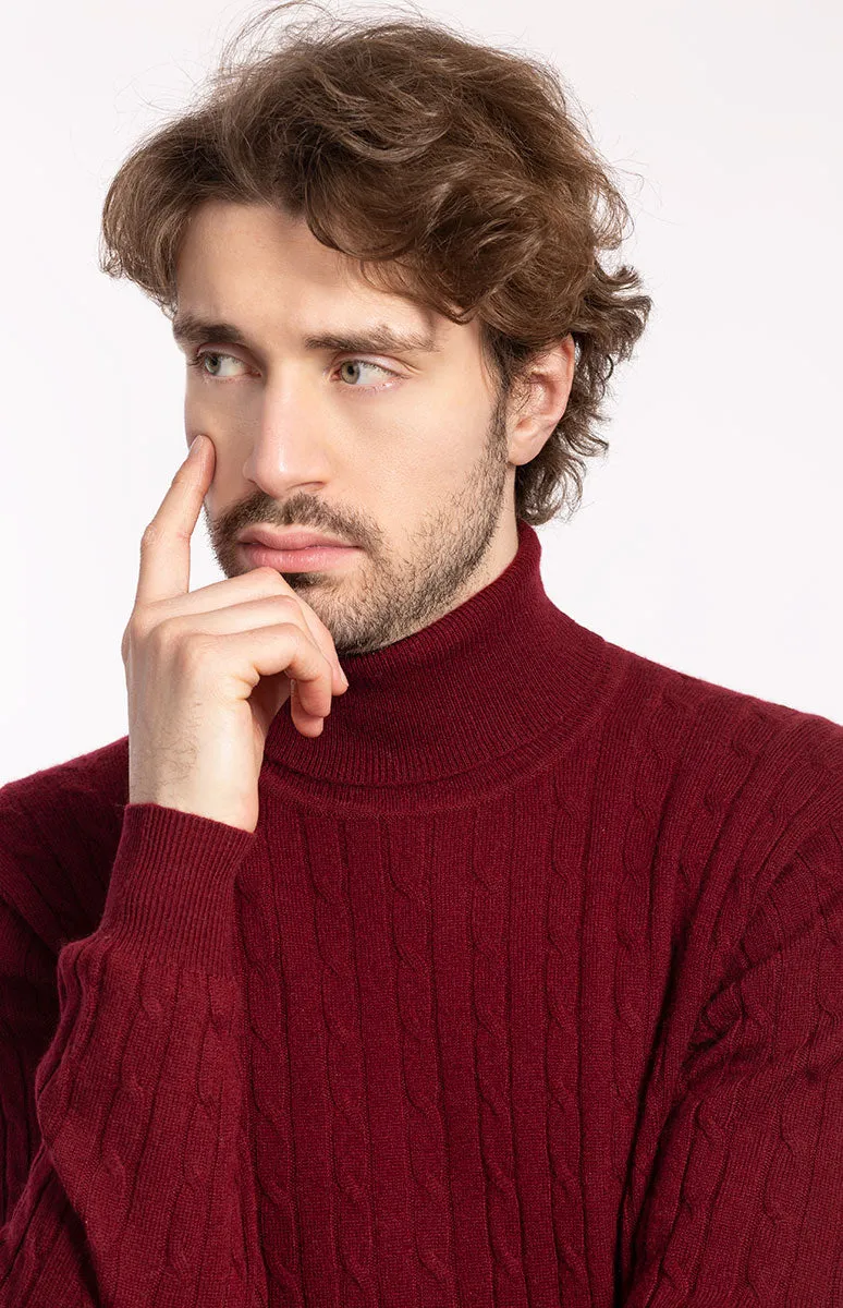 Maglia Collo Alto Treccia 2 fili