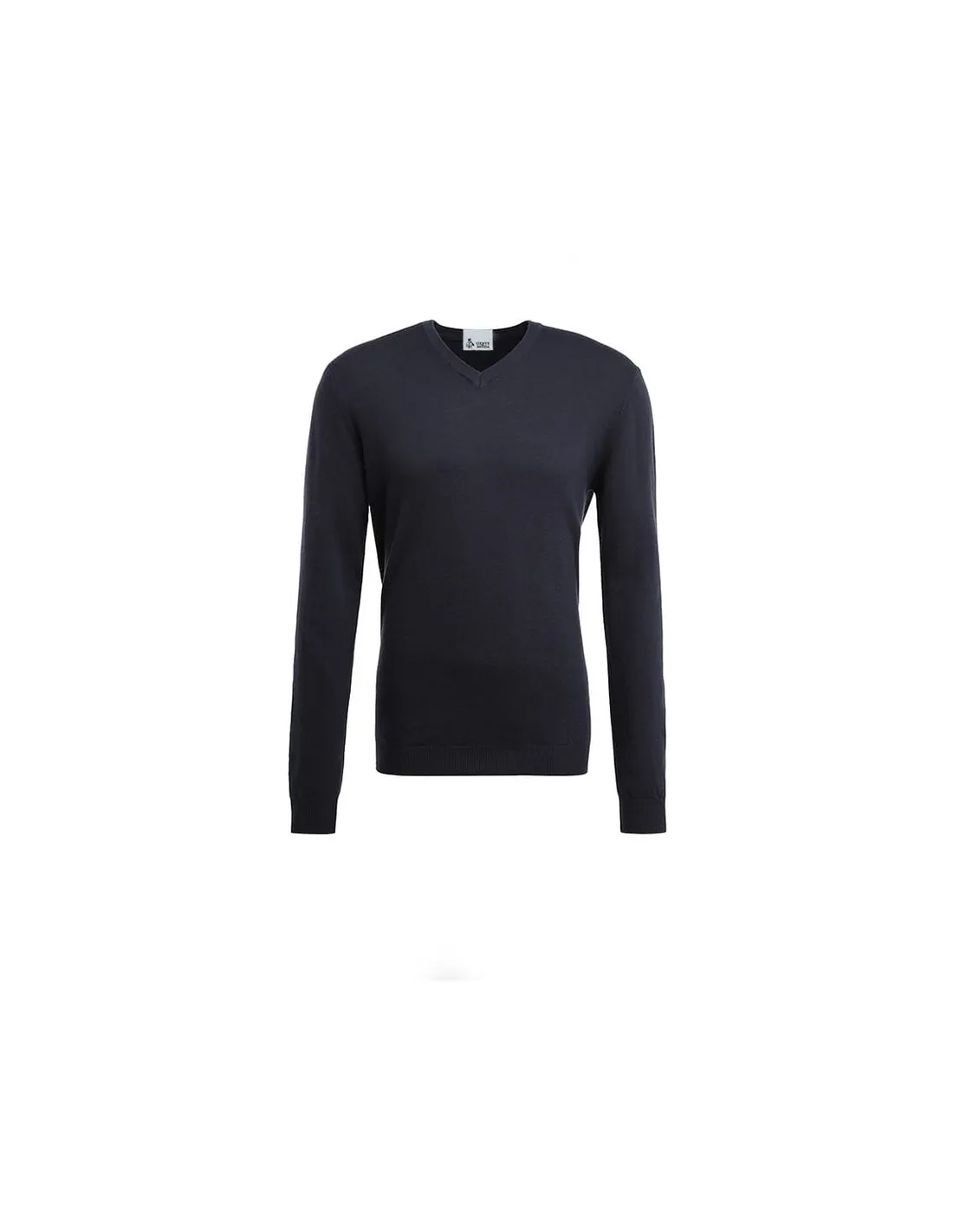 Maglia collo v ml lana blu taglie forti