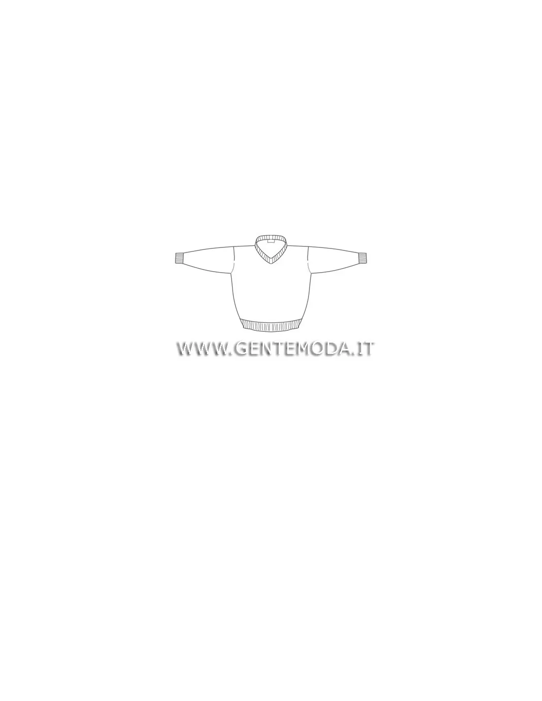 Maglia collo v ml lana blu taglie forti