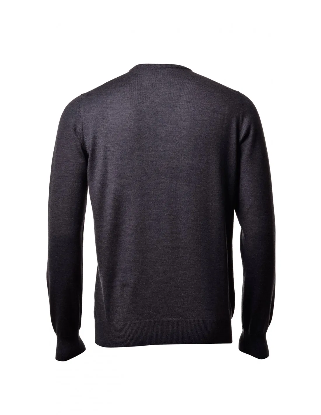 Maglia girocollo ml lana grigio taglie forti