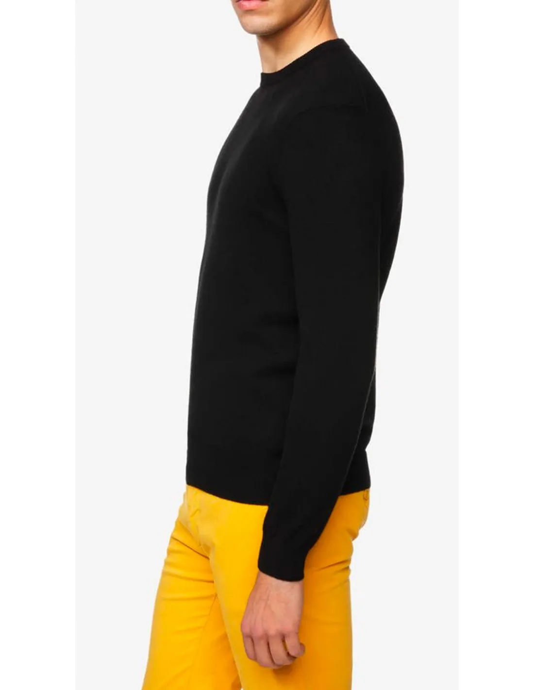 Maglia girocollo ml lana merino 4 stagioni nero