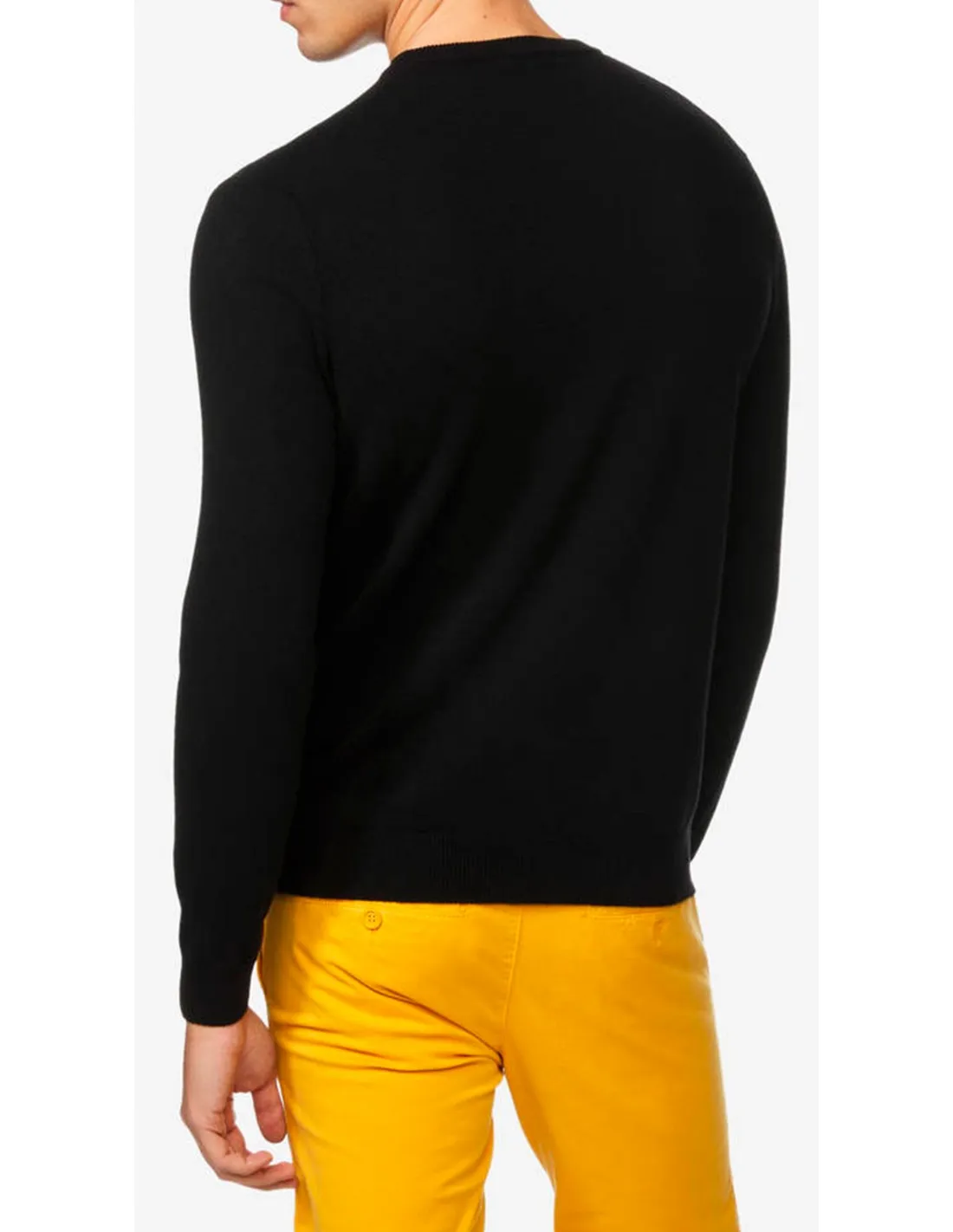 Maglia girocollo ml lana merino 4 stagioni nero