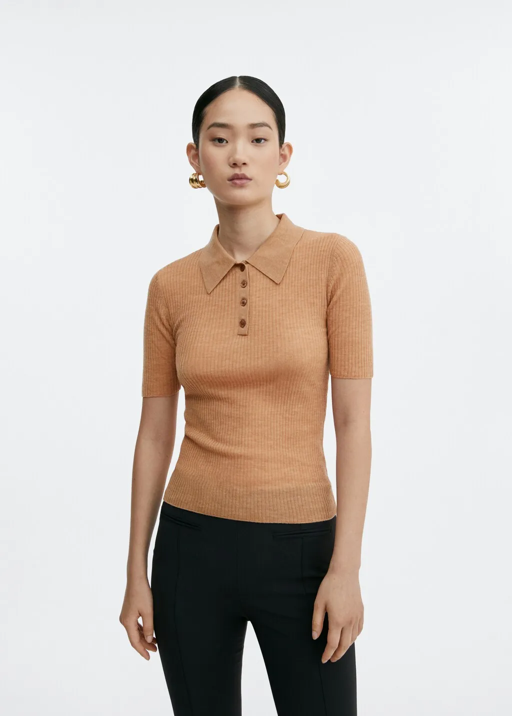 Maglia lana collo polo