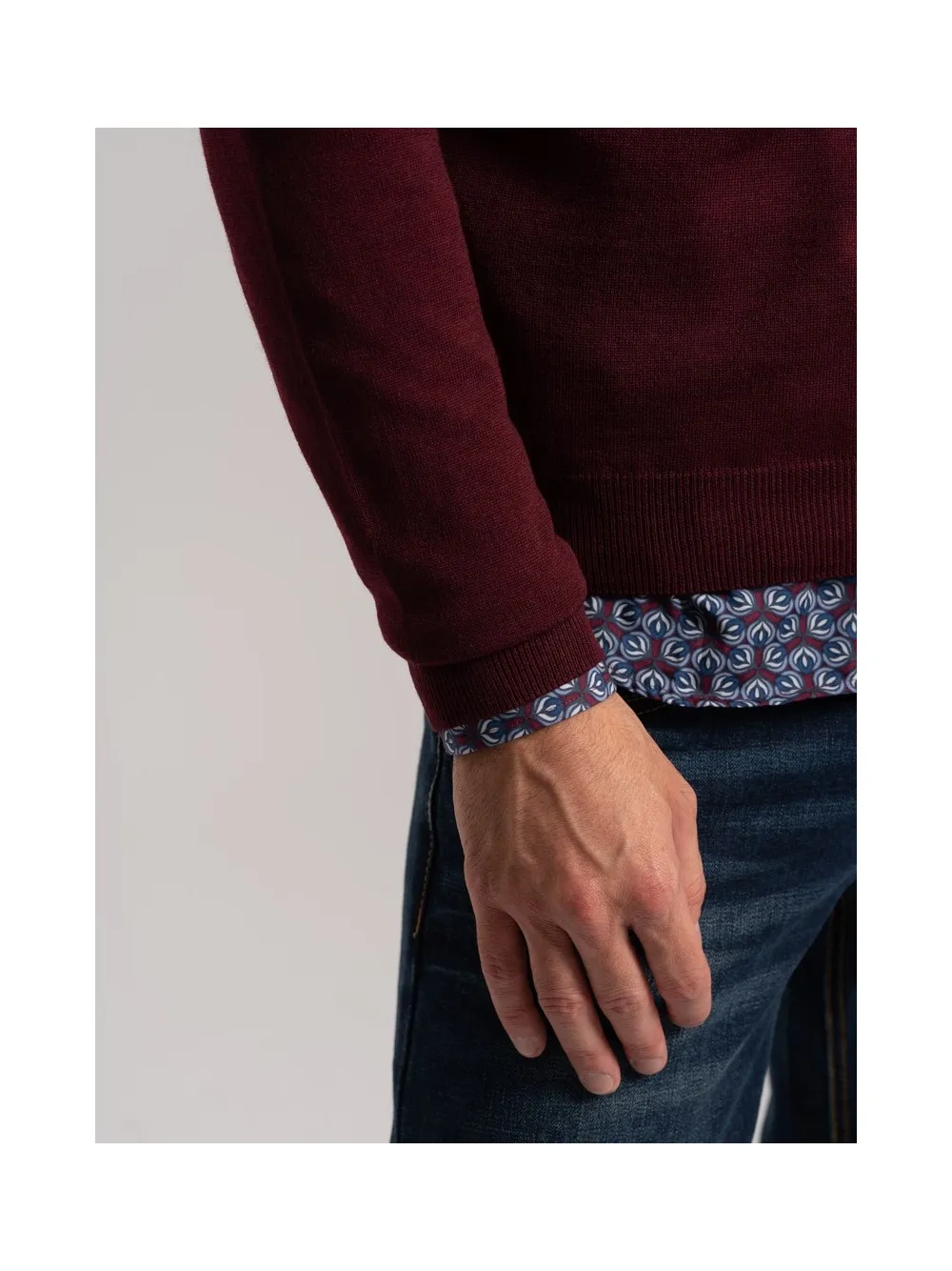 Maglia uomo lana merinos scollo a V