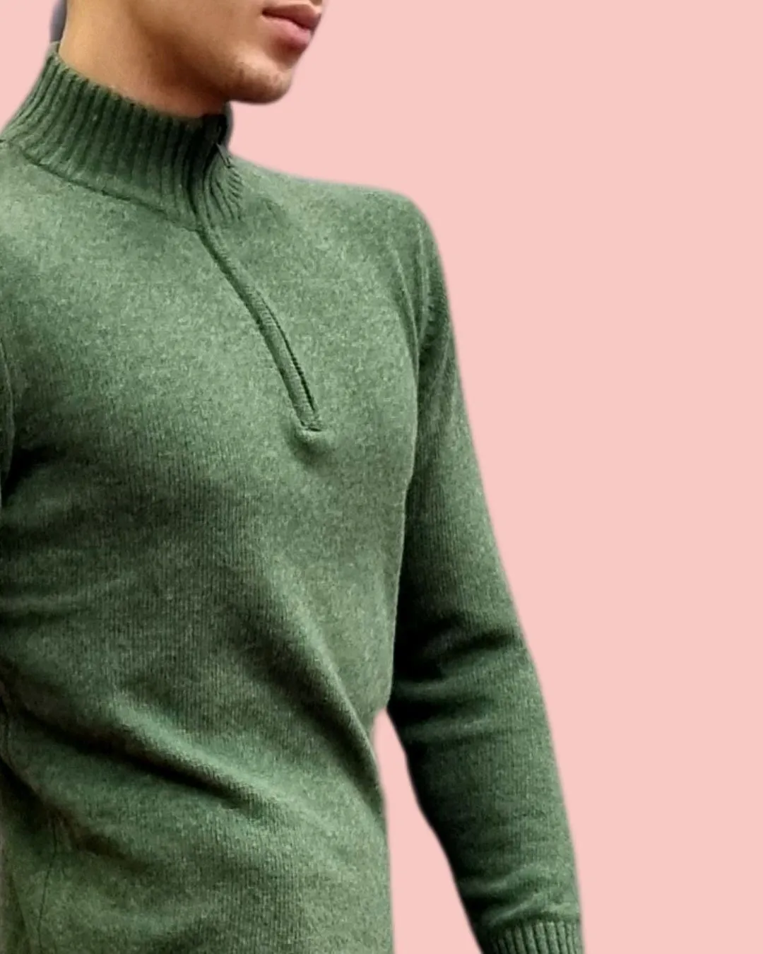 Maglia uomo lupetto zip lana art.6108222