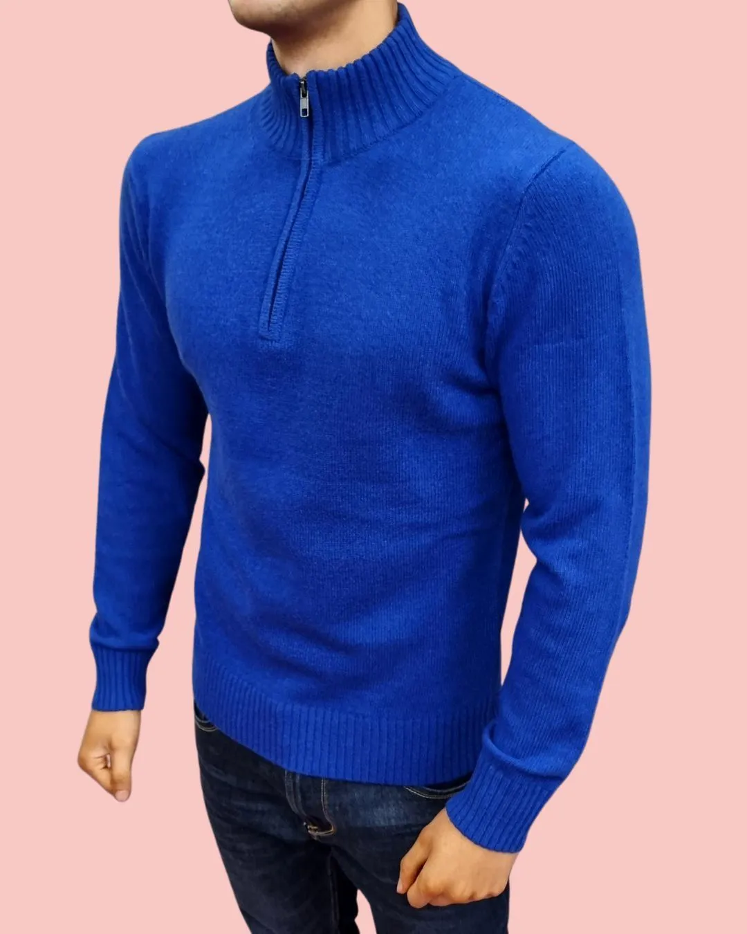 Maglia uomo lupetto zip lana art.6108222