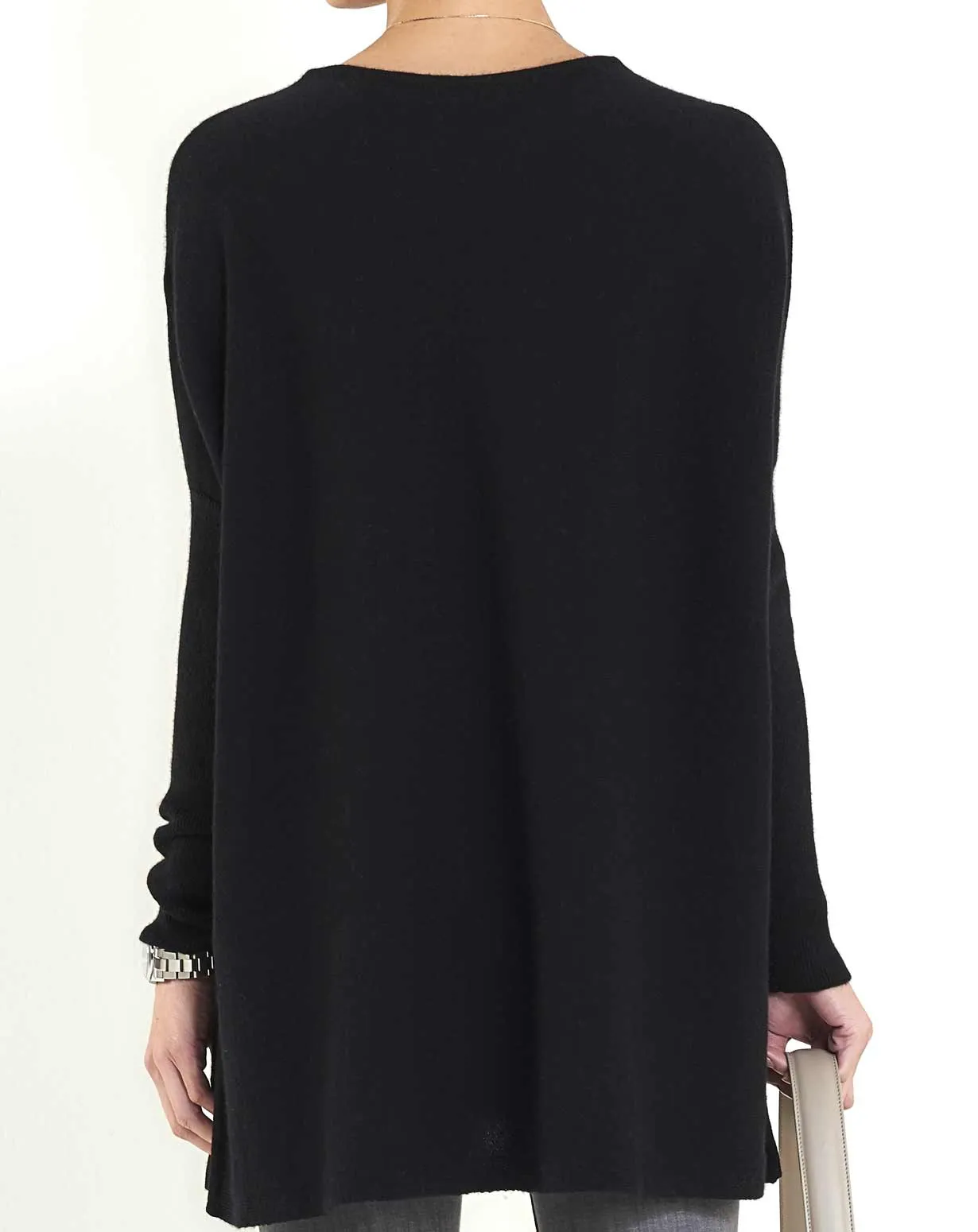 Maxi Maglia Cashmere Scollo Barca