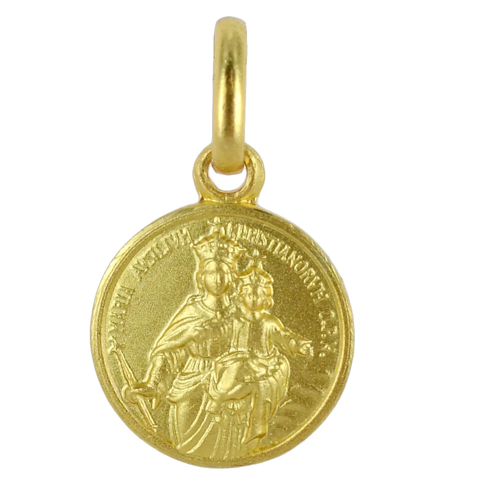 Medaglia in oro giallo Madonna Ausiliatrice 10 mm
