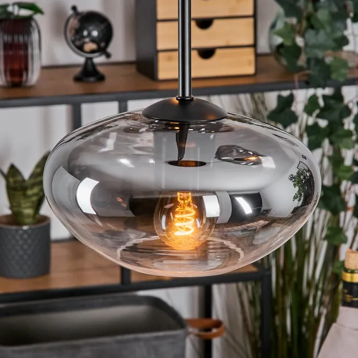 Mertola Lampadario a sospensione, Lampada a sfera Nero, 3-Luci