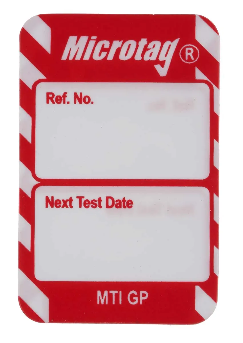 Micro-etichetta Brady Bianco su rosso Inglese