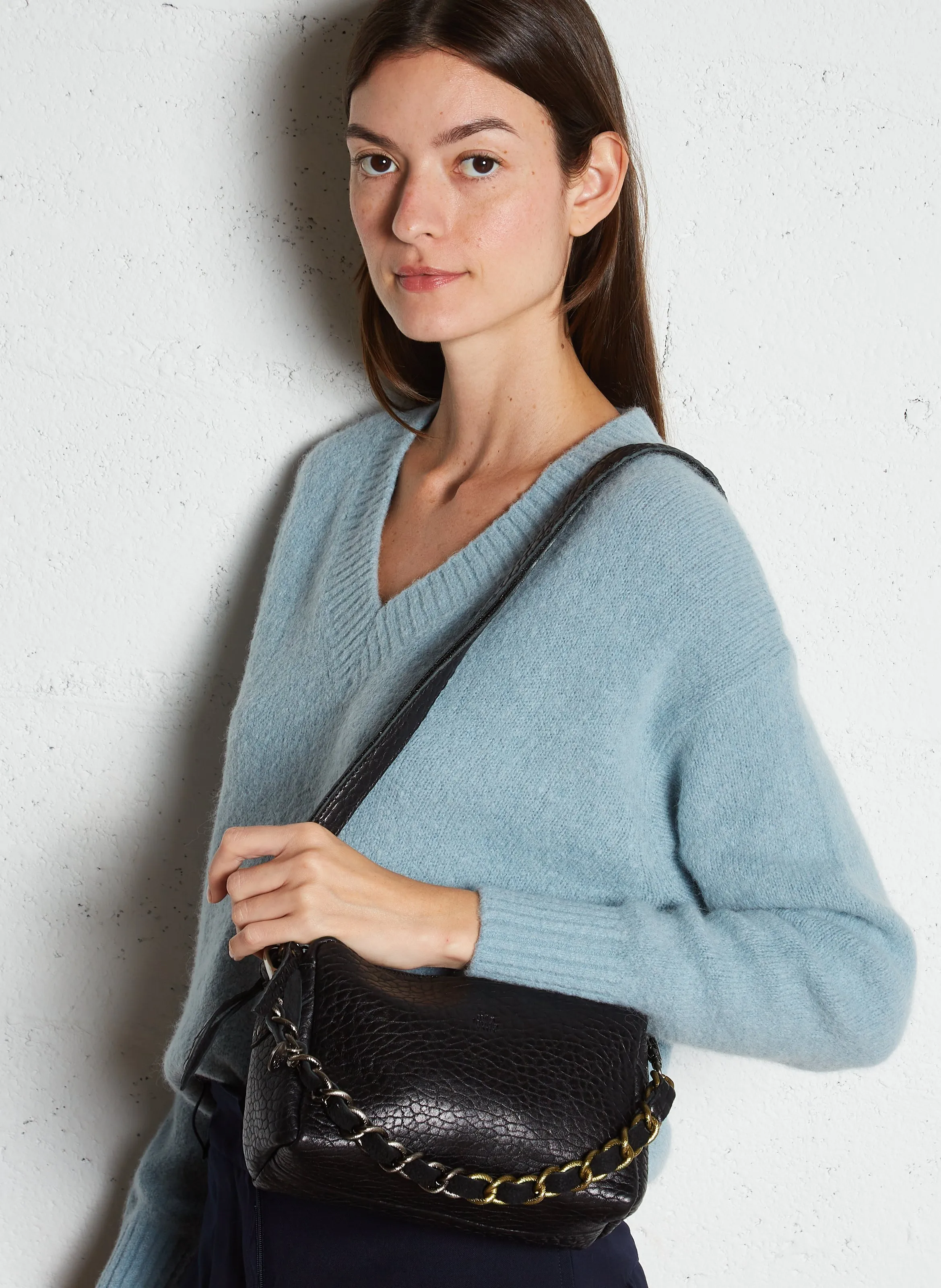  MILA LOUISE   MAMA - Borsa a bandoliera in pelle | Nero