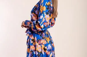 Miniabito elegante stampato, blu