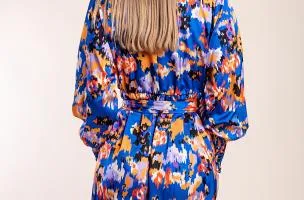 Miniabito elegante stampato, blu