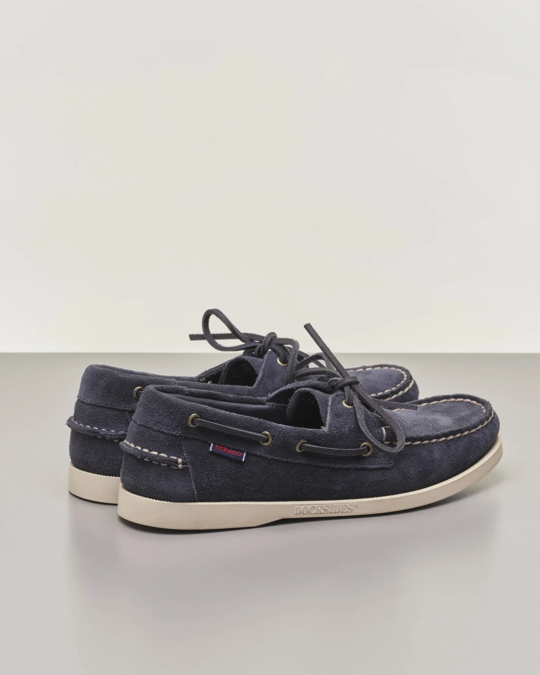 Mocassino da barca Portland in pelle scamosciata blu