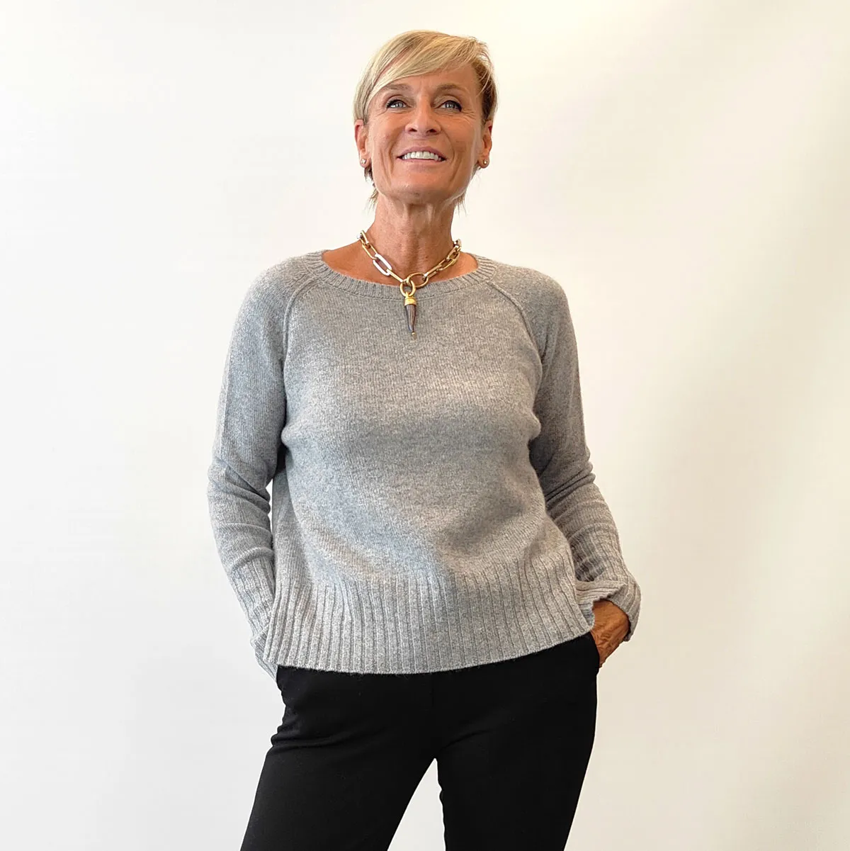 Must Have – Maglia Cashmere Boxy Grigio