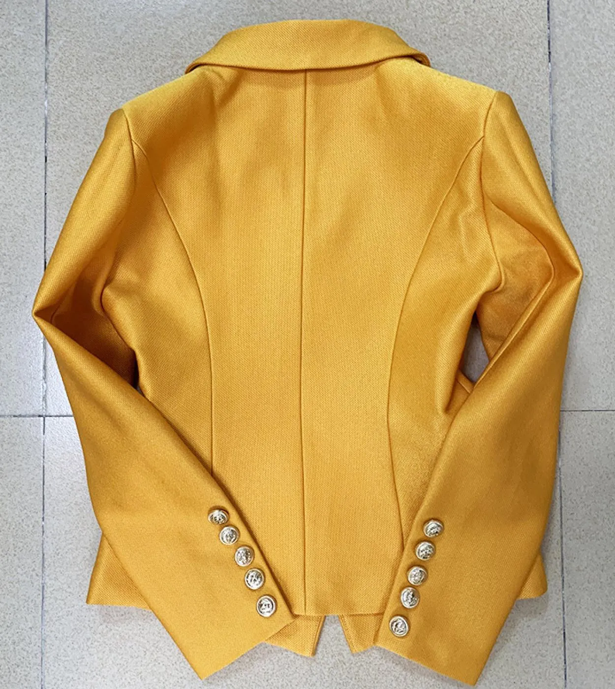 New Gold Blazer Women Giacca femminile di alta qualità Bottoni doppio petto Slim Formal Women Blazer blu Giacche Dropshi