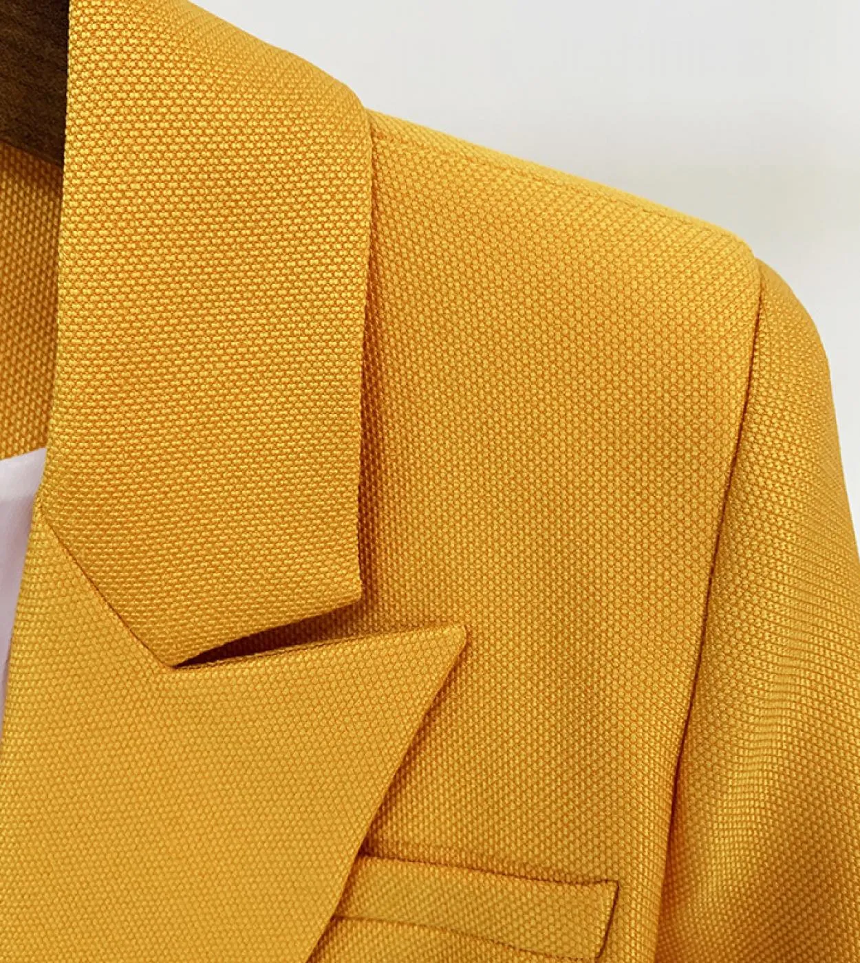 New Gold Blazer Women Giacca femminile di alta qualità Bottoni doppio petto Slim Formal Women Blazer blu Giacche Dropshi