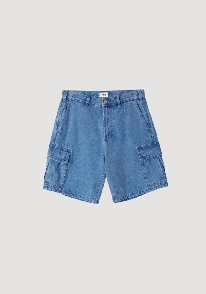 OBEY BIGWIG BAGGY DENIM CARGO SHORT