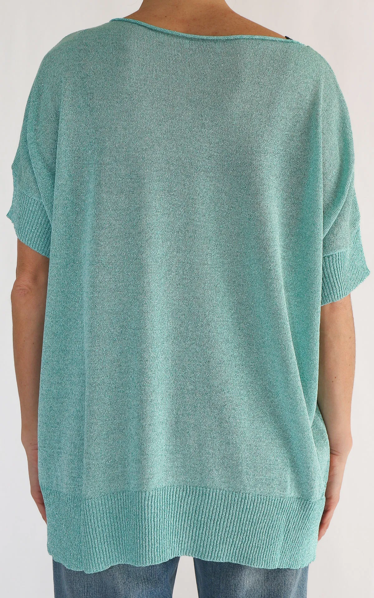 Off-on – Maglia over lurex – Turchese