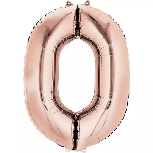 Palloncino numero 0 in oro rosa 41 cm