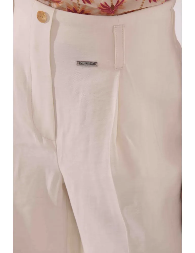 PANTALONE A PALAZZO CON ELASTICO DIETRO IN TESSUTO FLUIDO