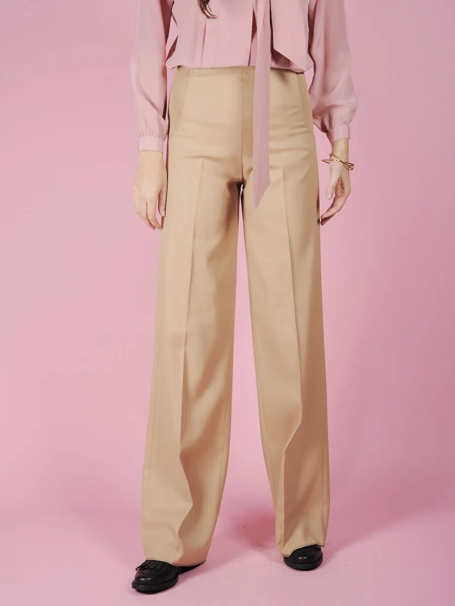 Pantalone beige a palazzo anni 70