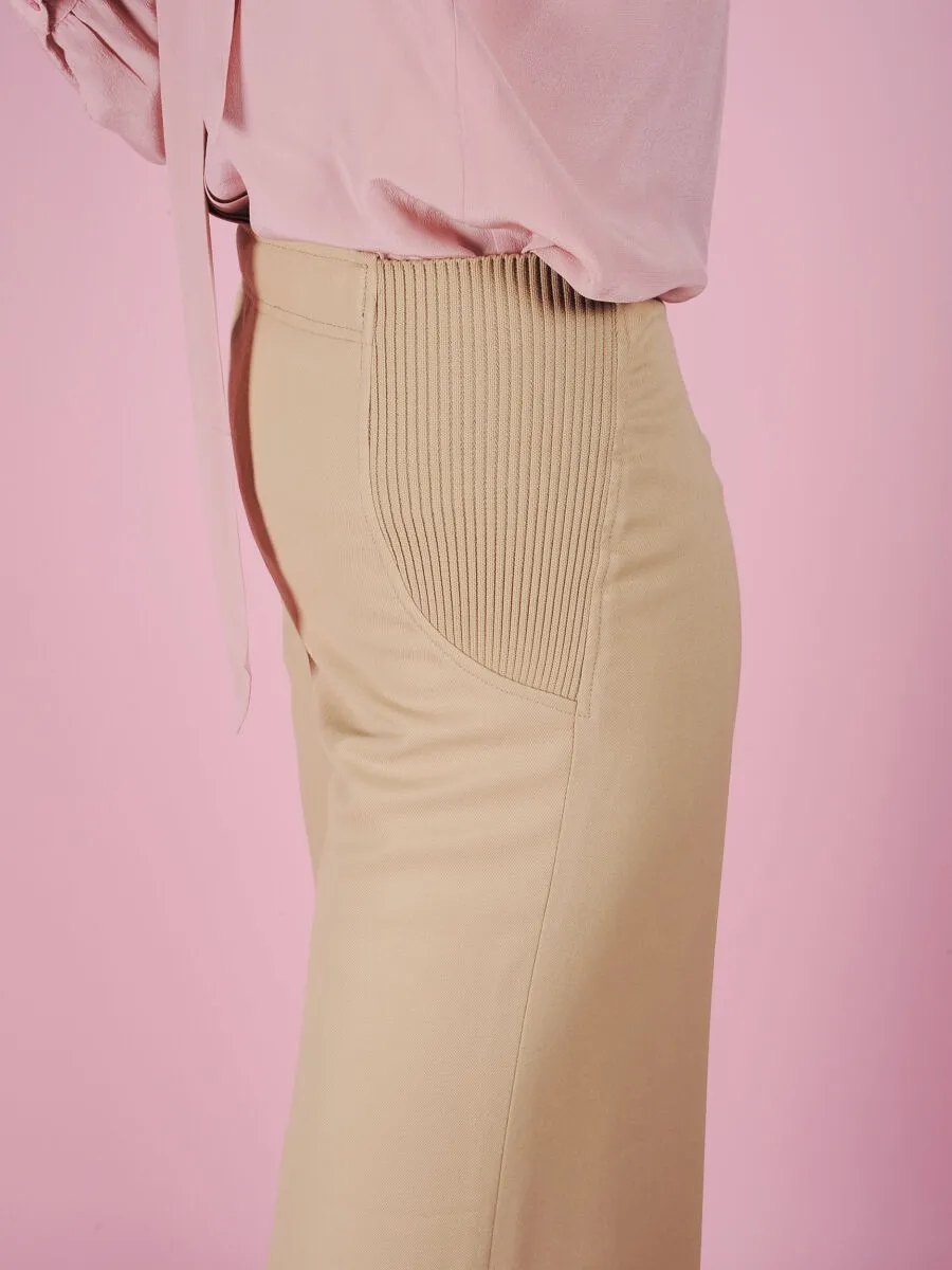 Pantalone beige a palazzo anni 70