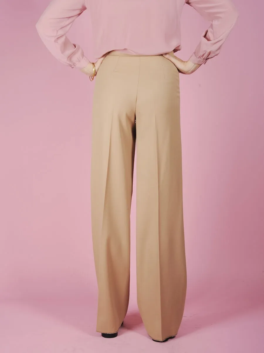 Pantalone beige a palazzo anni 70