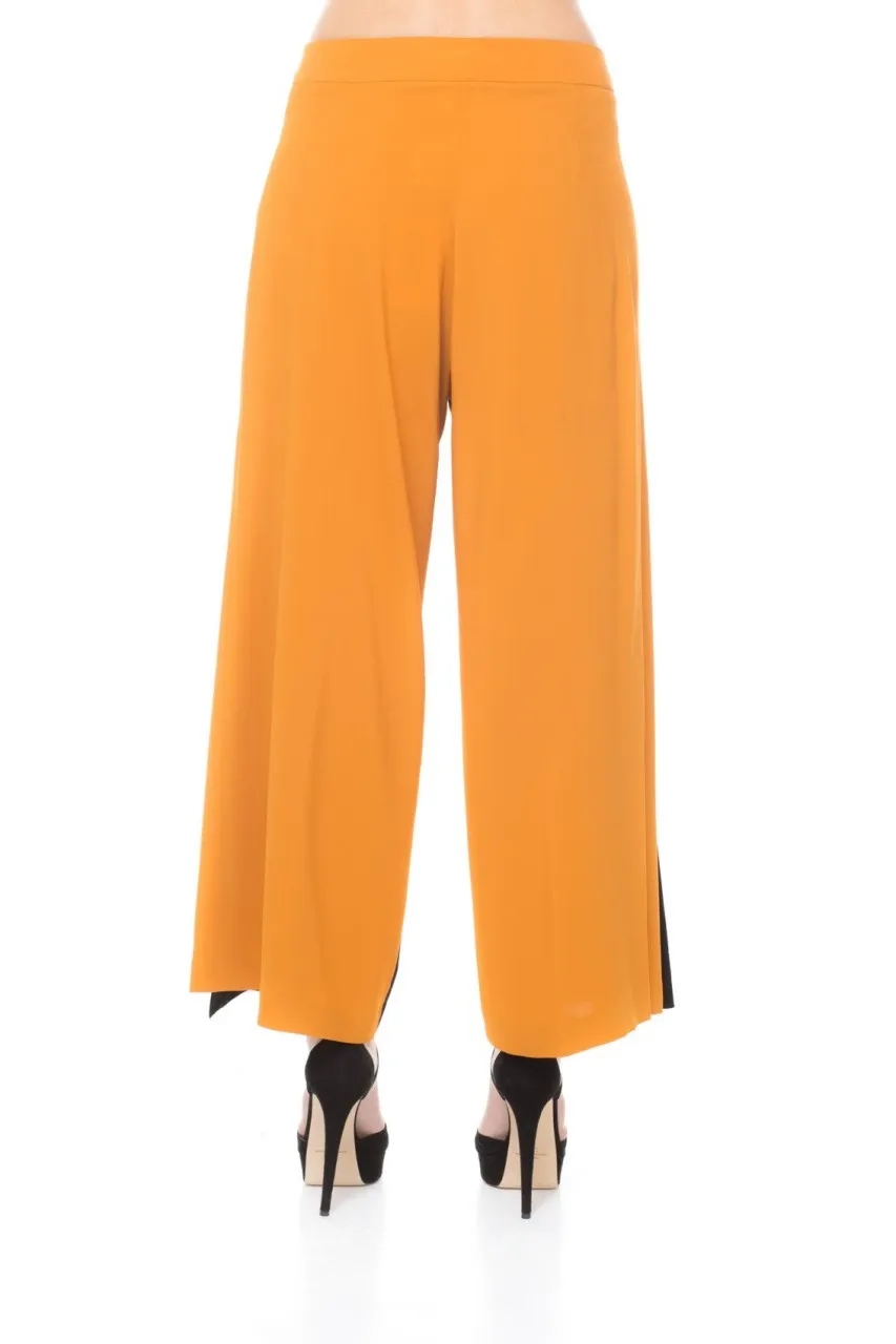 Pantalone palazzo bicolore Nero/Terra