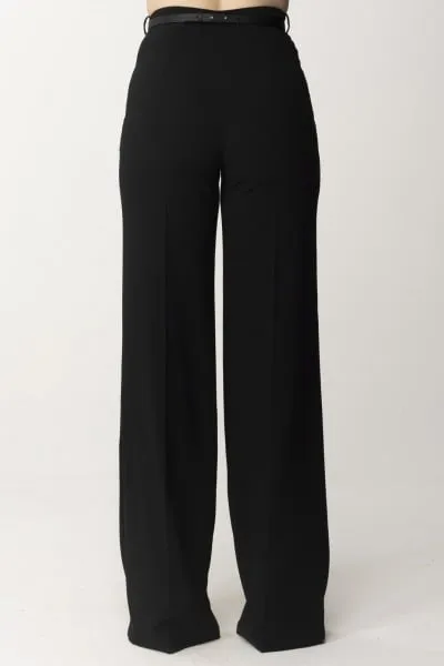 Pantalone palazzo con cintura Nero
