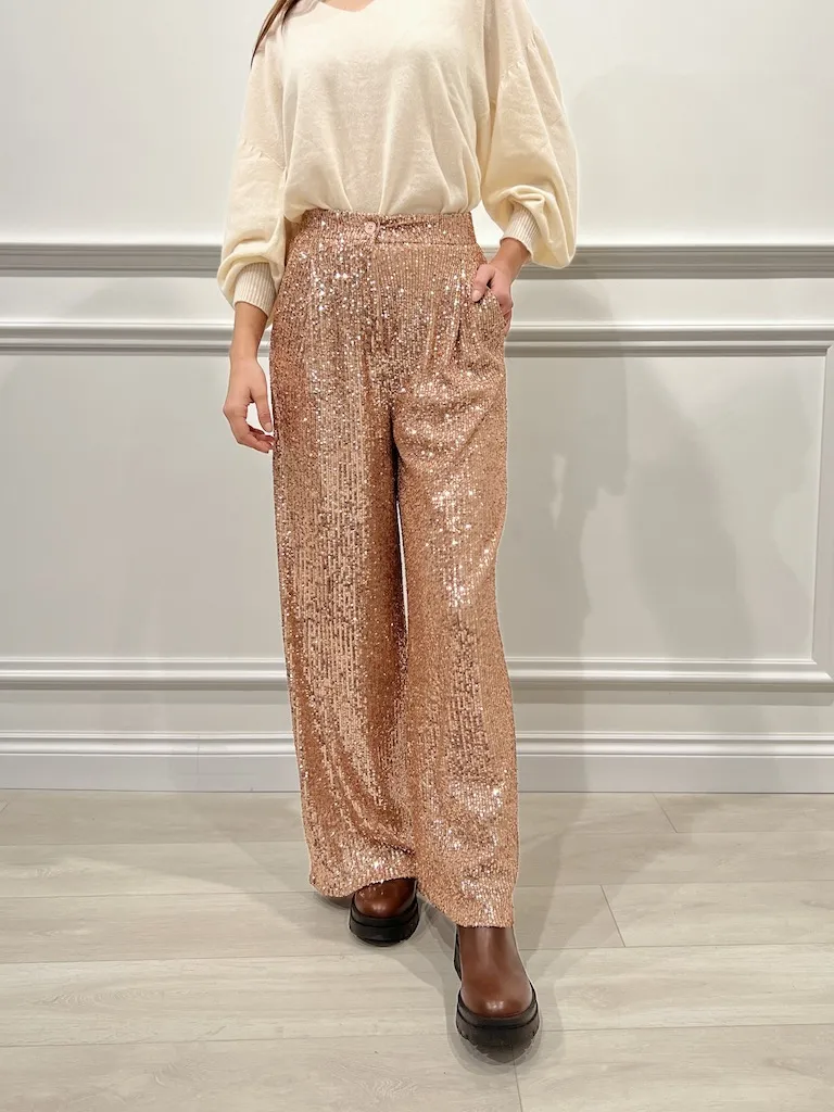 Pantalone palazzo con paillettes – Vicolo