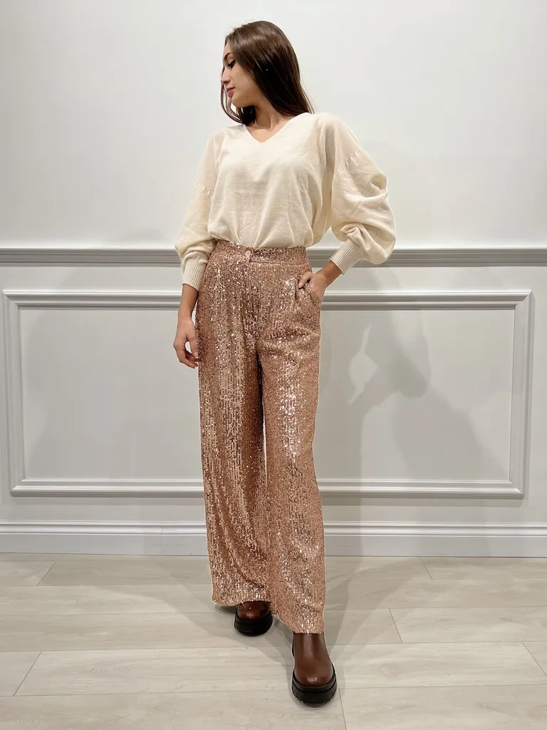 Pantalone palazzo con paillettes – Vicolo