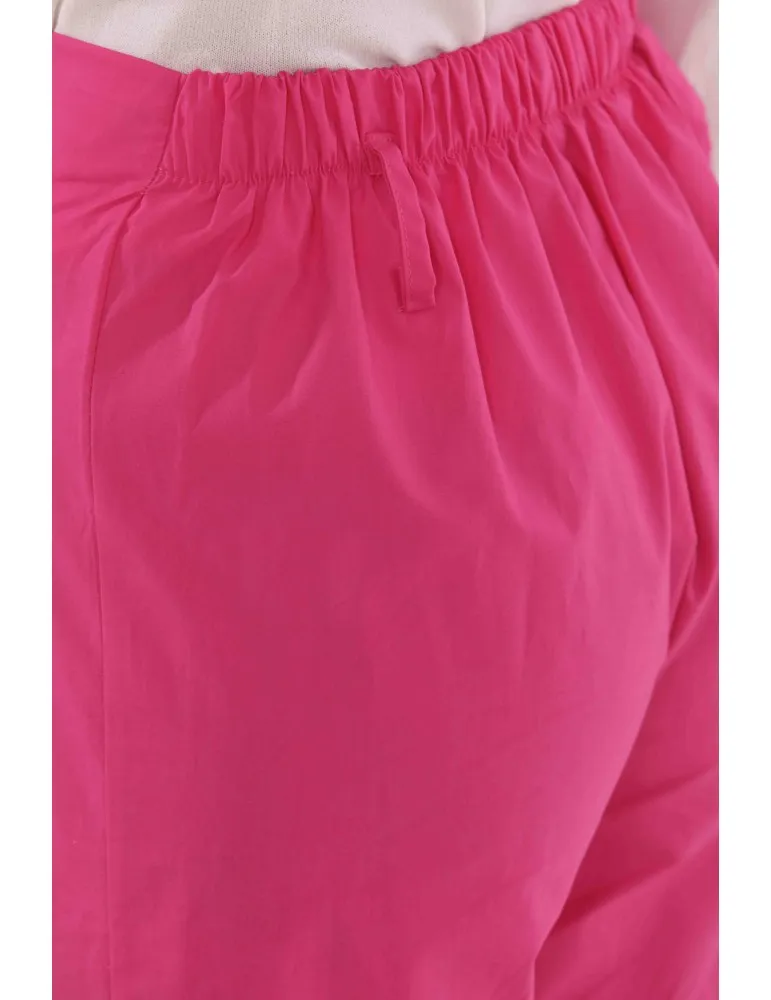 PANTALONE PALAZZO IN COTONE CON ELASTICO DIETRO