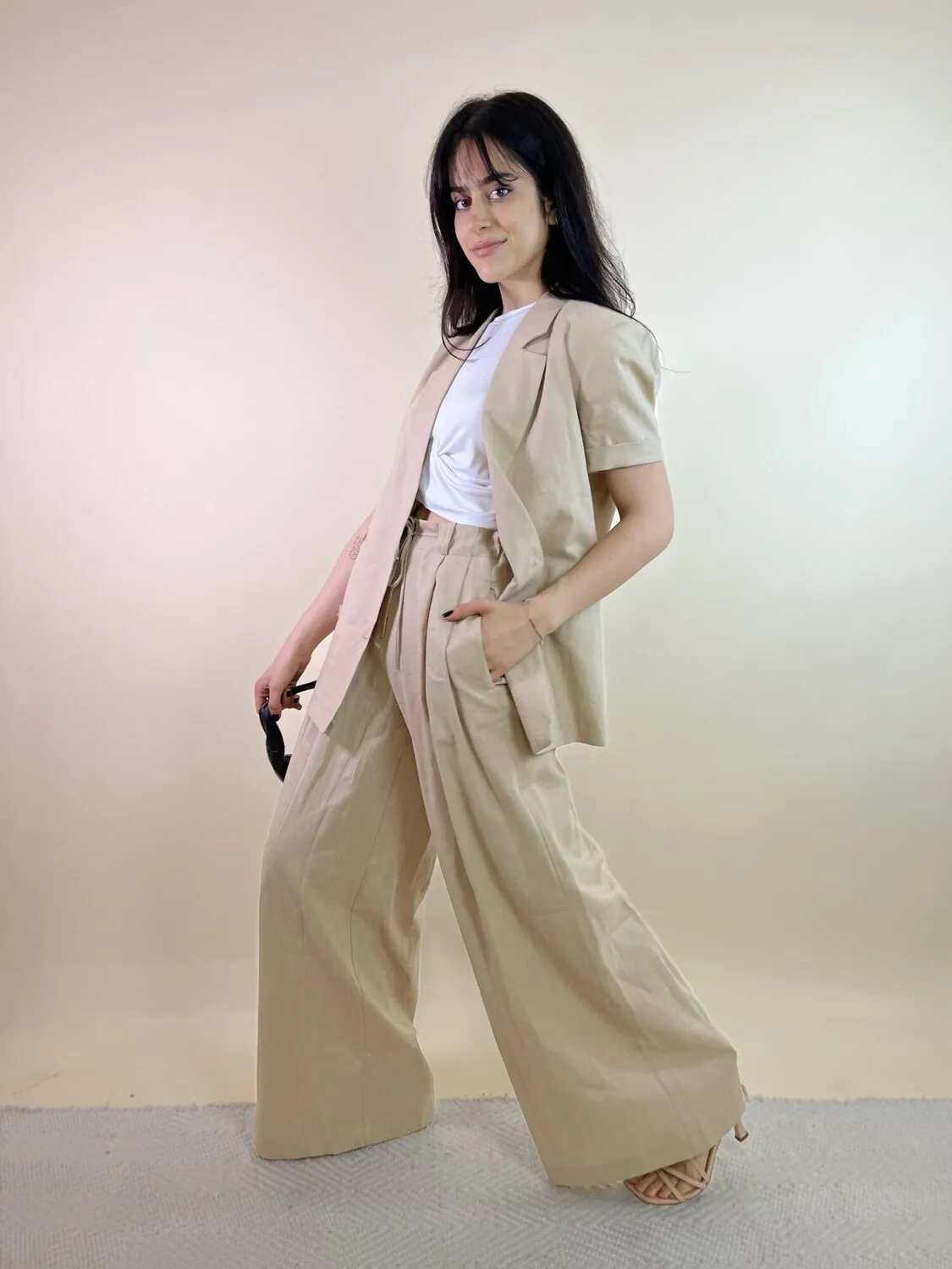 Pantalone palazzo in viscosa con coulisse  – Vicolo