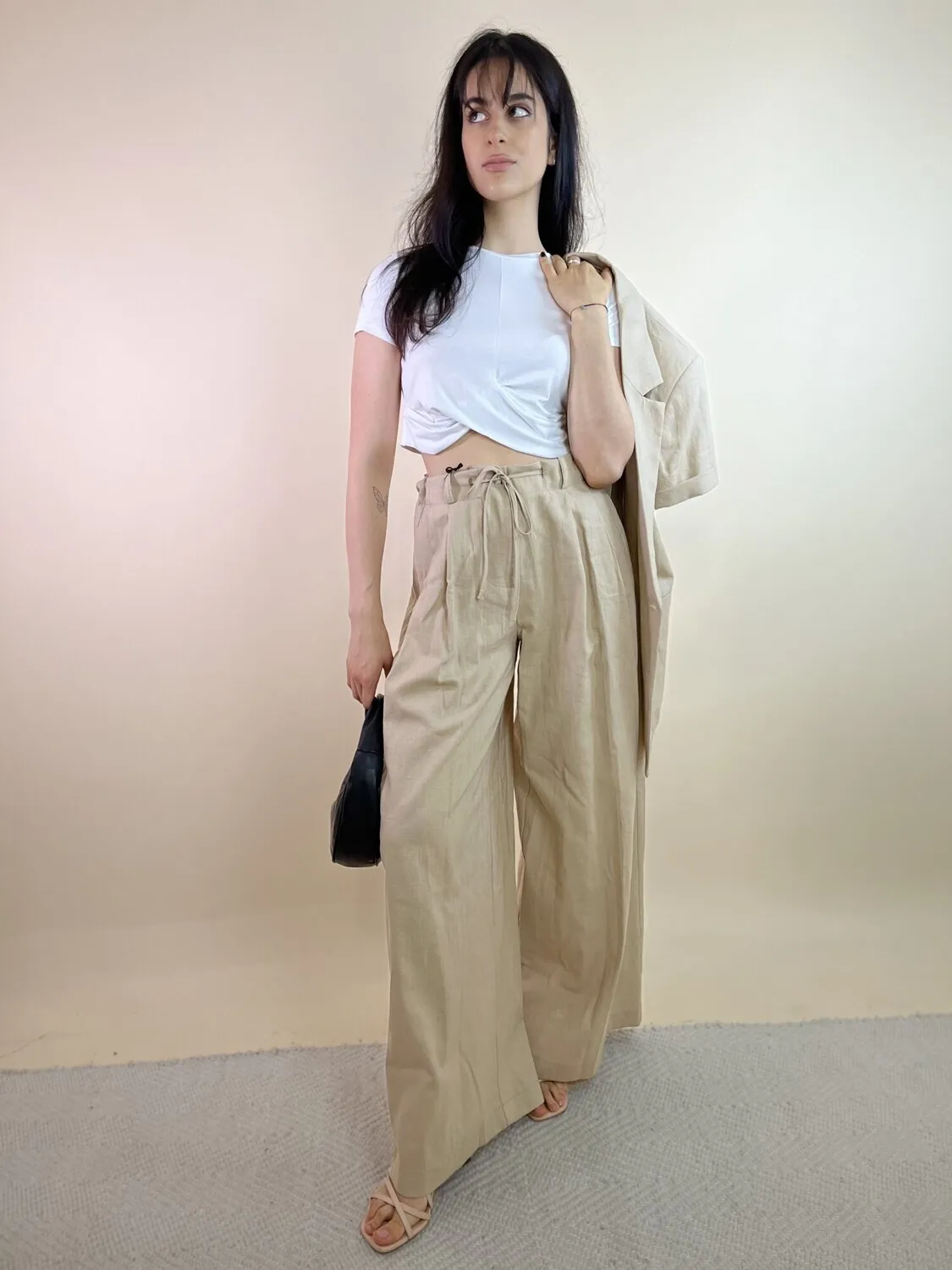 Pantalone palazzo in viscosa con coulisse  – Vicolo