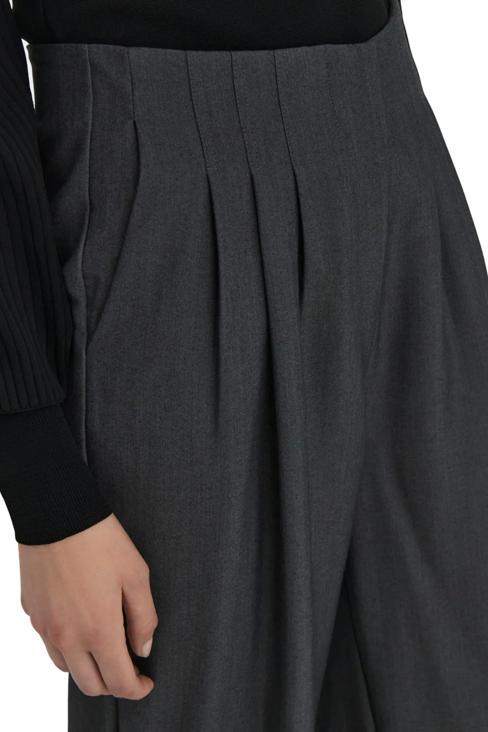 Pantaloni a palazzo Jacqueline de Yong jdycherry hw wide pleat melange pant pnt Grigio Scuro