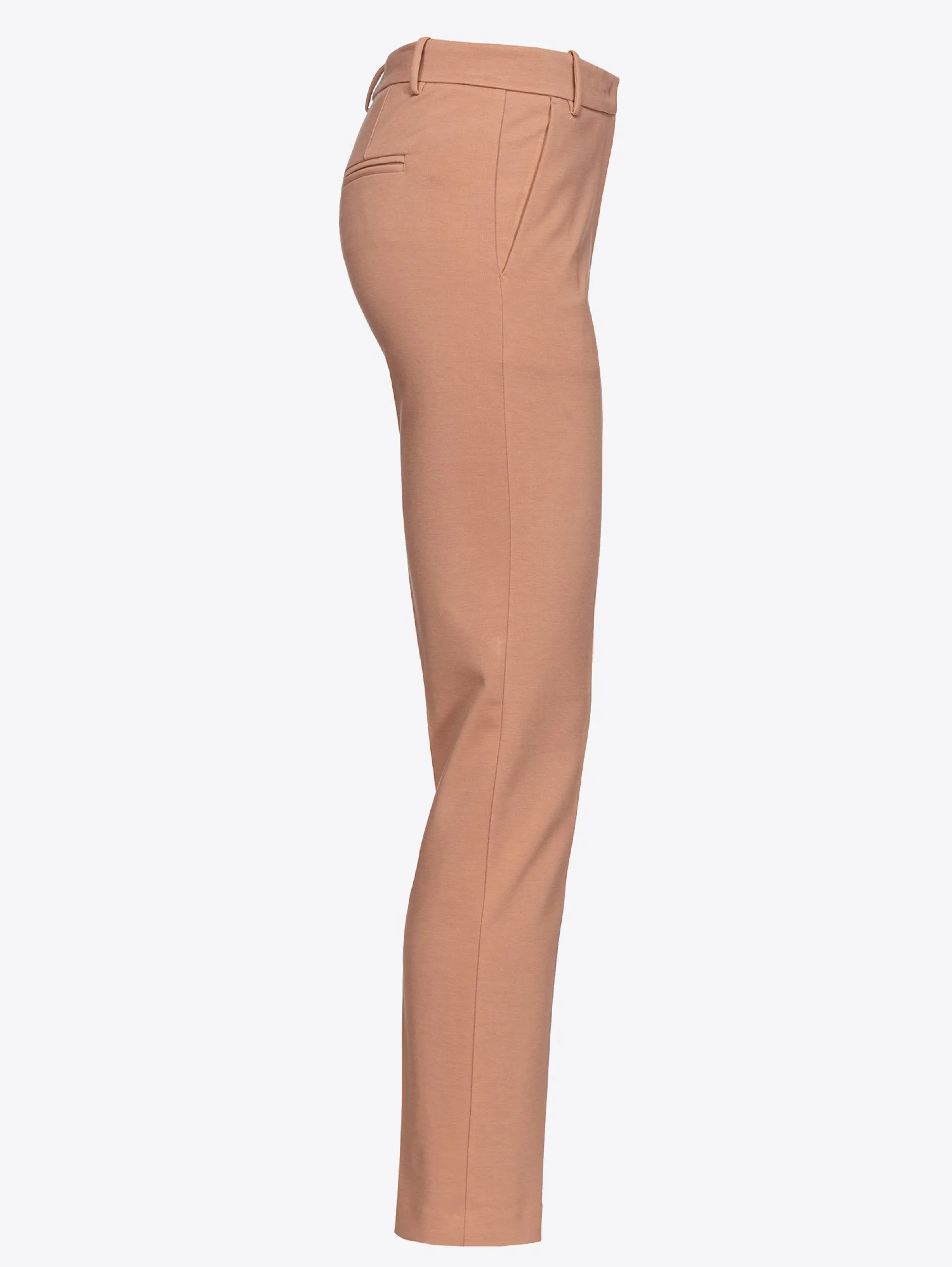 Pantaloni a Sigaretta in Punto Stoffa Marrone