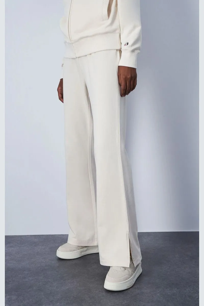 Pantaloni ampi con logo donna Beige
