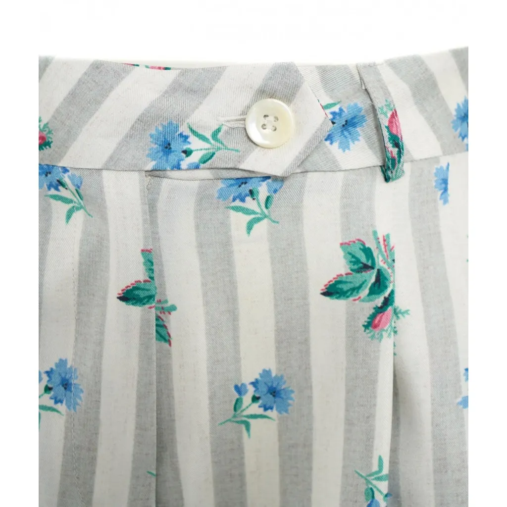 Pantaloni con stampa floreale grigio