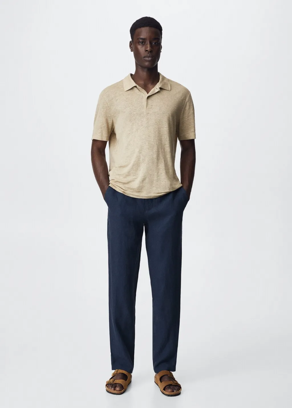 Pantaloni lino slim fit