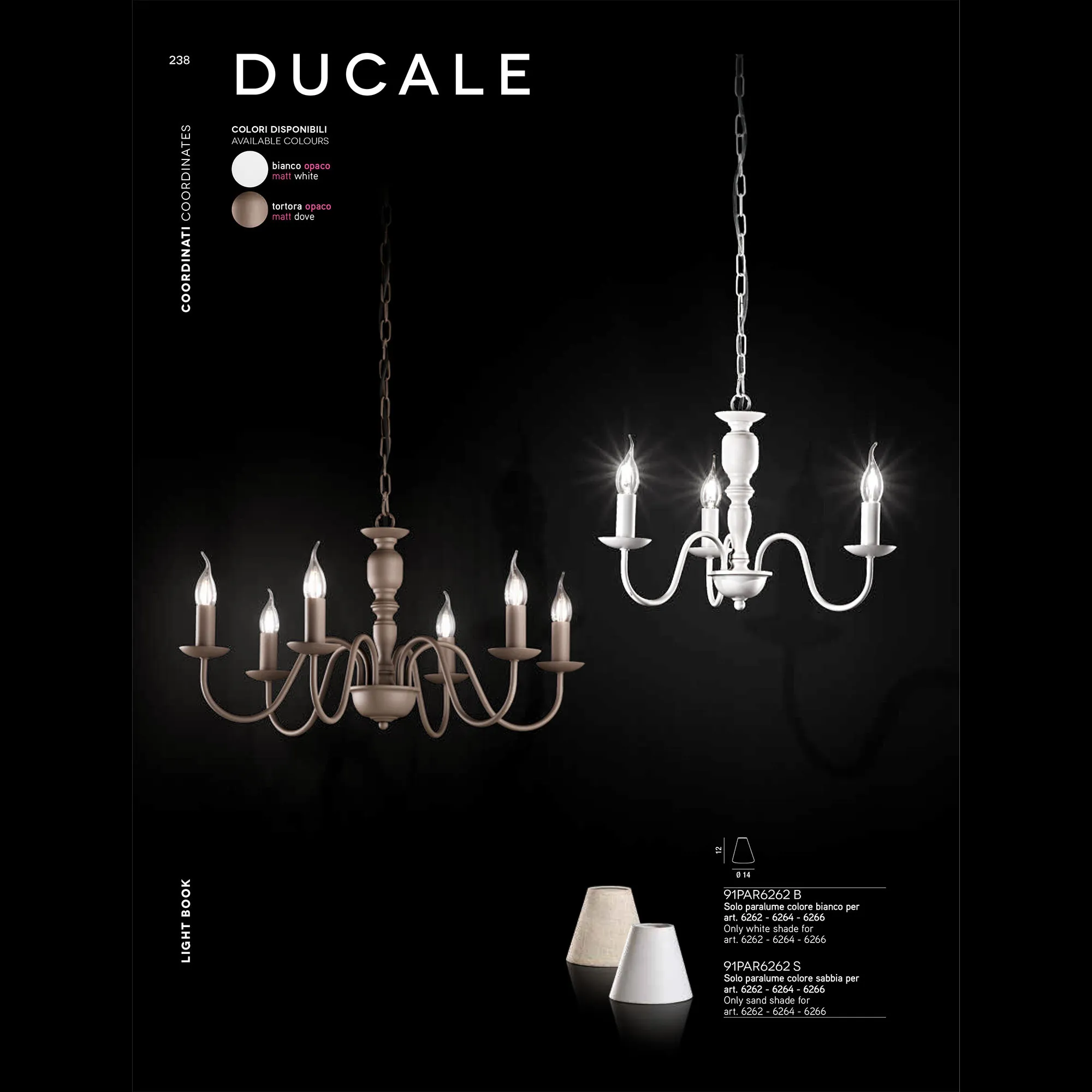 Perenz  Lampadario classico a 6 braccia in metallo verniciato Ducale - 40W
