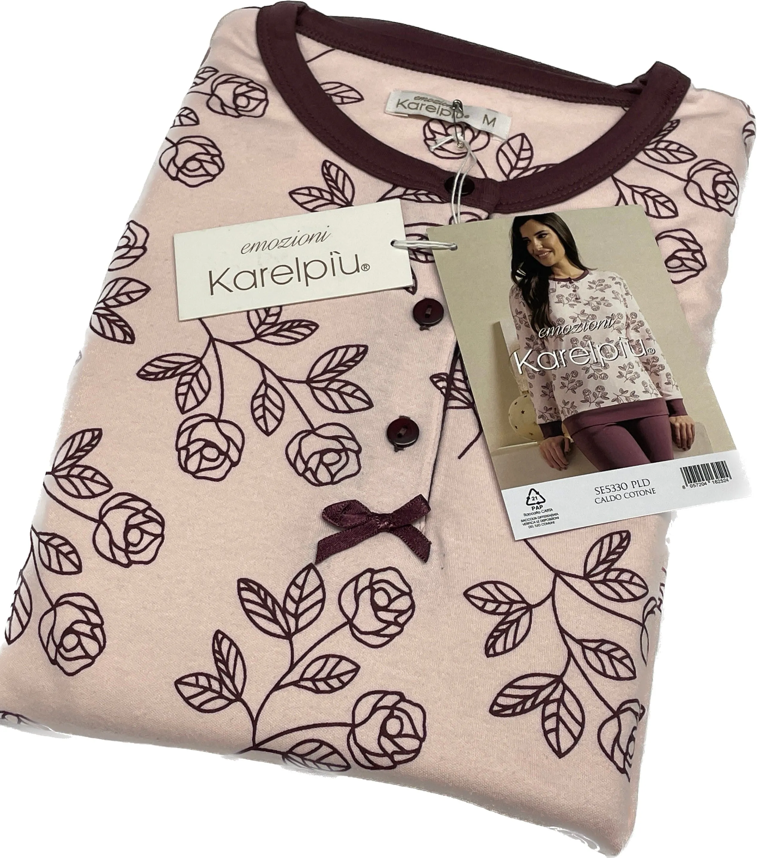 Pigiama donna caldo cotone Emozioni Made in Italy
